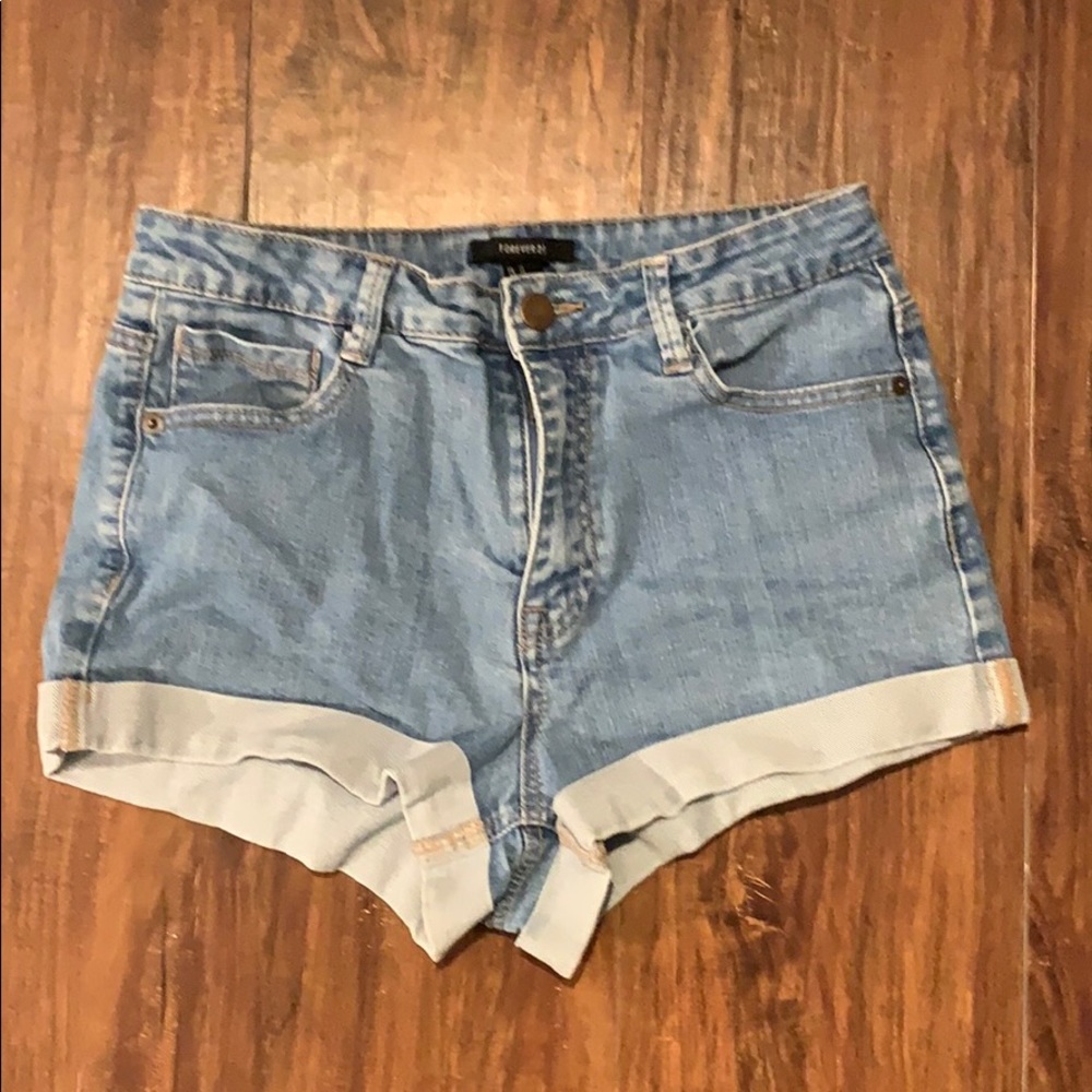 Mid rise jean shorts